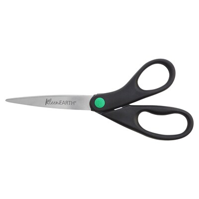 Westcott KleenEarth 8" Stainless Steel Scissors, Pointed Tip, Black, 2/Pack (15179)