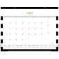 2024-2025 Blue Sky Day Designer Rugby Stripe Black 22" x 17" Academic Monthly Desk Pad Calendar, White/Black (138443-A25)