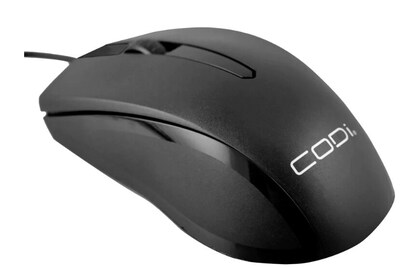 CODi Wired Ambidextrous Optical Desktop Mouse, Black  (A05017)