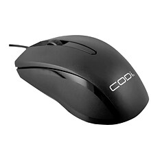 CODi Wired Ambidextrous Optical Desktop Mouse, Black  (A05017)