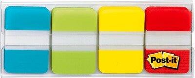 Post-it Tabs, 1" Wide, Solid, Assorted Colors, 88 Tabs/Pack (686-ALYR1IN)