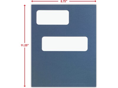 ComplyRight Double-Window Tax Presentation Folder, Blue, 50/Pack (FB01)