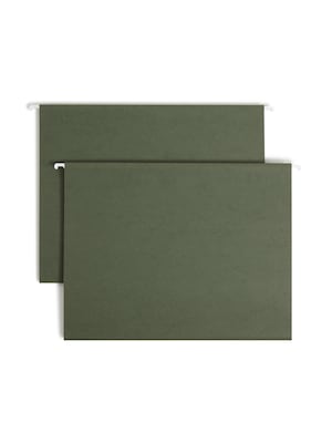Smead Hanging File Folders, Letter Size, Standard Green, 25/Box (64010)