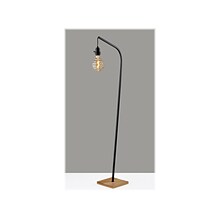 Adesso Wren 60.75 Matte Black/Natural Wood Floor Lamp w/o Shade (3847-01)