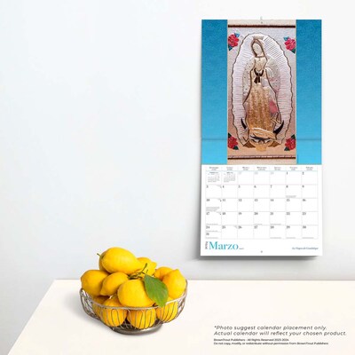 2024 BrownTrout La Virgen de Guadalupe 12" x 24" Monthly Wall Calendar (9781975463496)