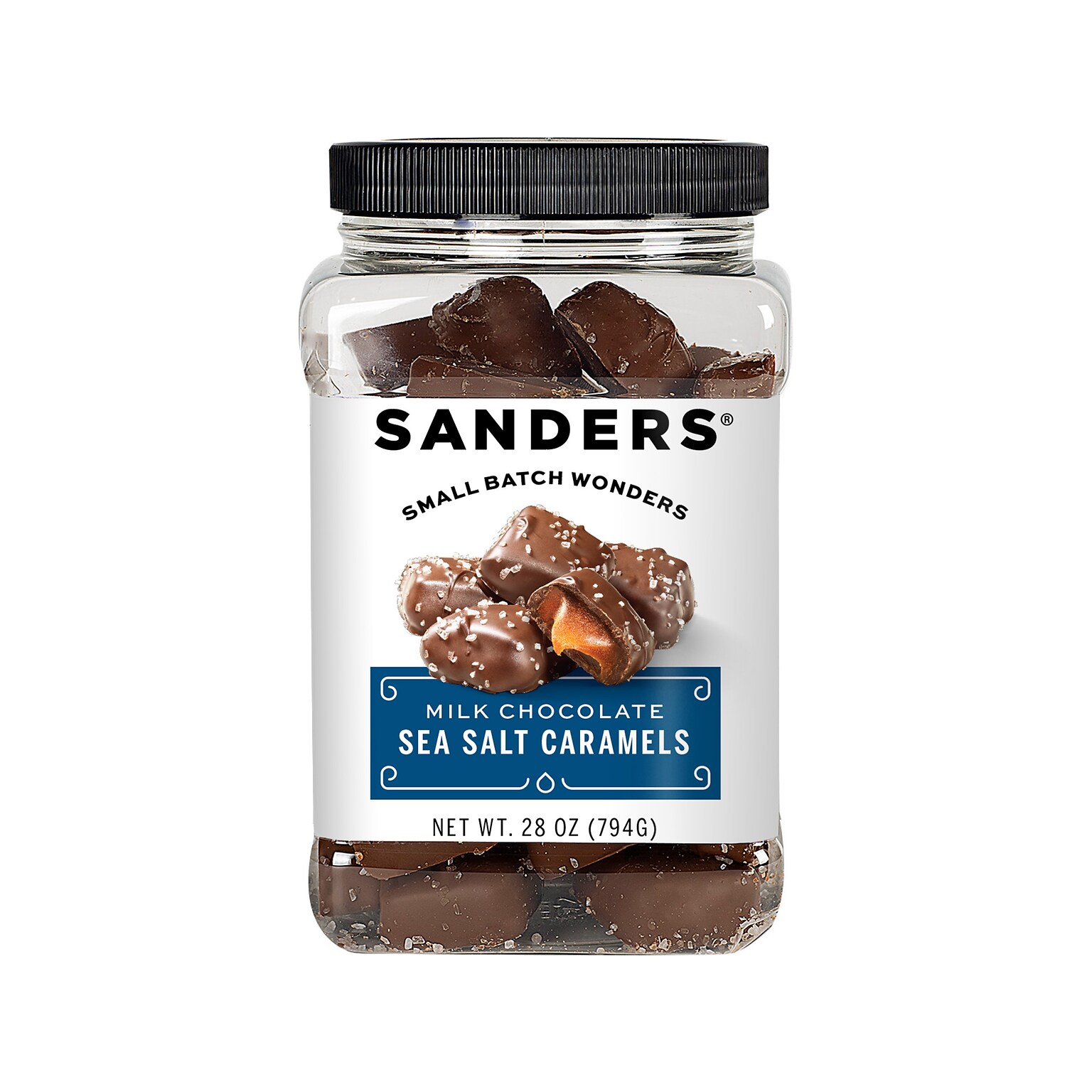 Sanders Small Batch Wonders Miniatures Sea Salt Caramels Milk Chocolate Pieces, 28 oz. (MRY27962)