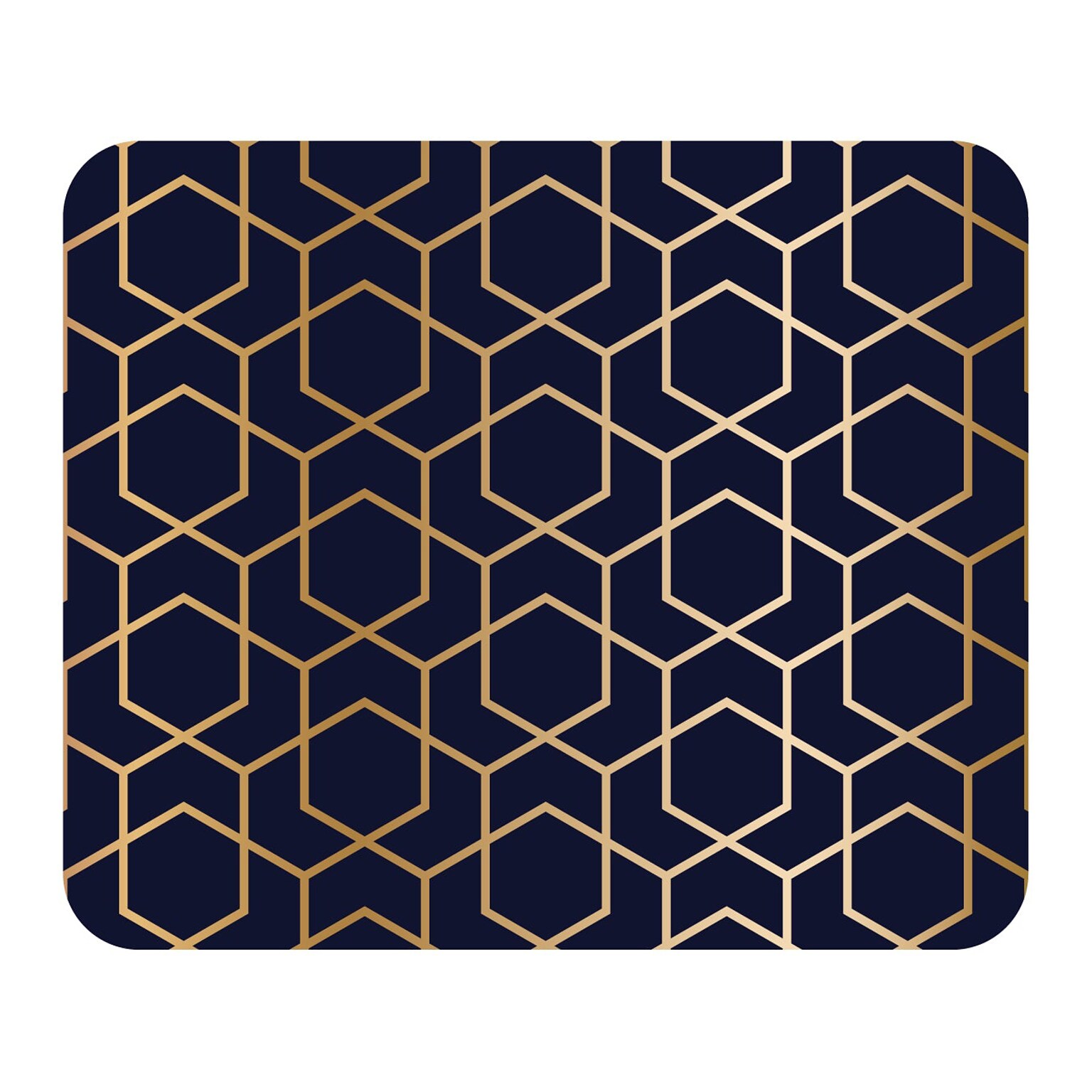 OTM Essentials Prints Series Golden Hexagrams Non-Skid Mouse Pad, Black/Gold (OP-MH-Z119A)