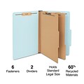 Staples Pressboard Classification Folder, 2-Dividers, 2.5 Expansion, Legal Size, Light Blue, 20/Box