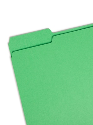 Smead File Folder, 1/3-Cut Tab, Letter Size, Green, 100/Box (12143)
