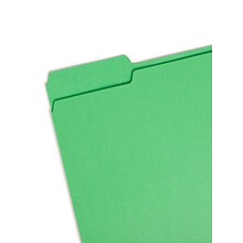 Smead File Folder, 1/3-Cut Tab, Letter Size, Green, 100/Box (12143)