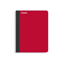 Staples® Premium Composition Notebooks, 7.5 x 9.75, College Ruled, 100 Sheets, Red (TR58344M CC)