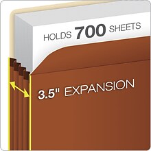 Pendaflex Reinforced File Pocket, 3 1/2 Expansion, Legal Size, Redrope (902936)