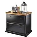 Martin Furniture Southhampton Cottage 2-Drawer Lat File Cabinet; Black Onyx/Oak, Lttr/Lgl (IMSO450)