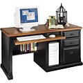 Martin Furniture Southhampton Cottage Collection in Black Onyx/Oak; Deluxe Computer Desk
