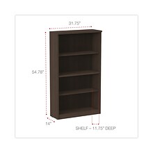 Alera Valencia Series Bookcase, Four-Shelf, 31 3/4w X 14d X 55h, Espresso (ALEVA635632ES)