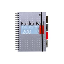 Pukka Pad Metallic 5-Subject Subject Notebooks, 6.9 x 9.8, College Ruled, 100 Sheets, Assorted Col