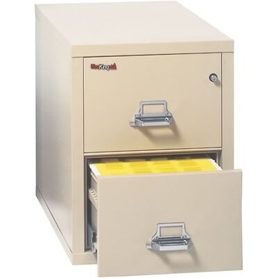 FireKing 2-Drawer Insulated File Cabinets, Letter, Parchment, 25D (21825CPA)