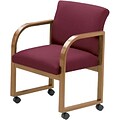 Lesro Conference Room Groupings in Oak Finish; Guest Chair with Casters, Burgundy