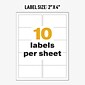 Avery UltraDuty Waterproof Laser GHS Chemical Labels, 2" x 4", White, 10 Labels/Sheet, 50 Sheets/Box (60505)