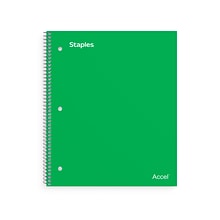 Staples Premium 1-Subject Notebook, 8 x 10.5, Wide Ruled, 100 Sheets, Green (TR51452)
