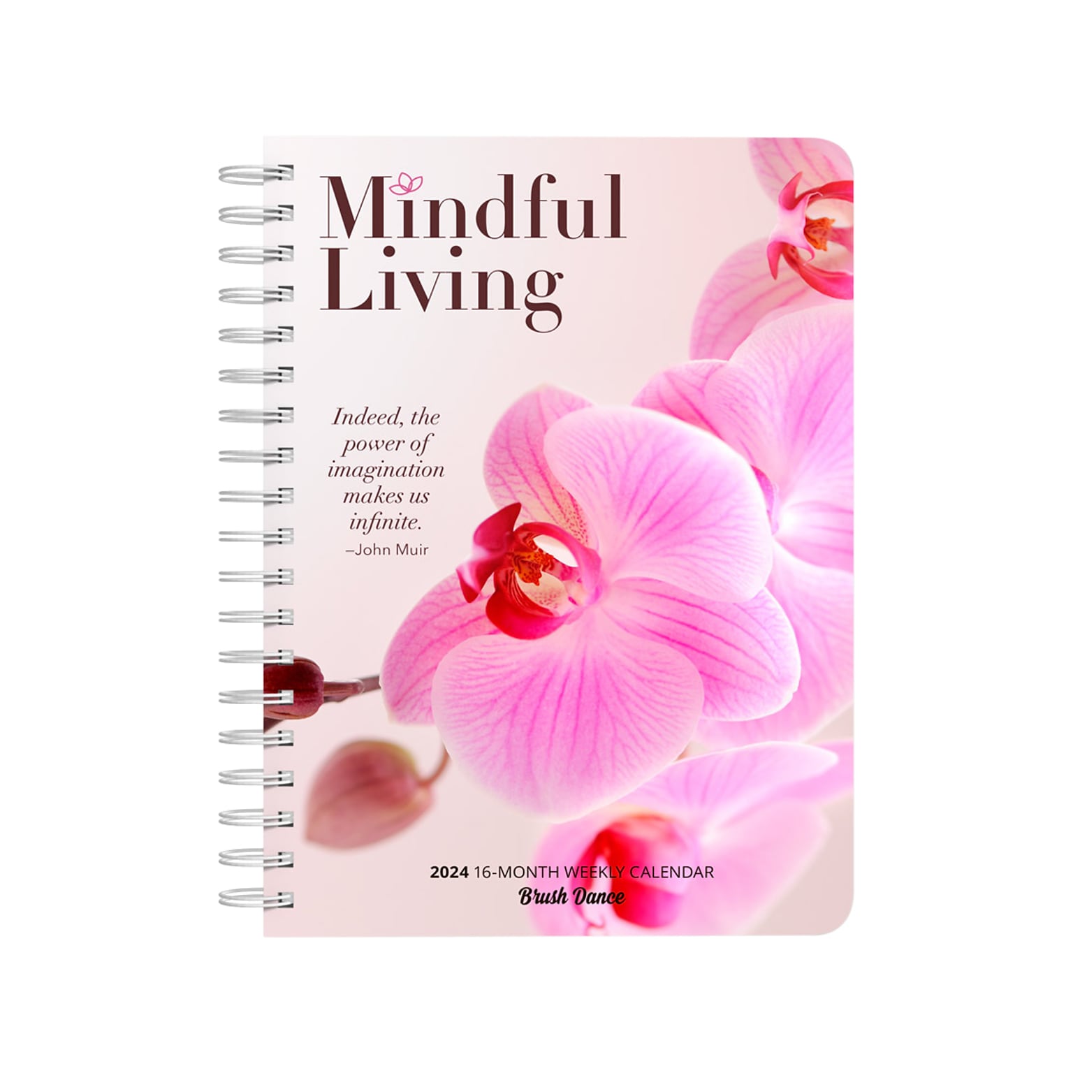 2024 Brush Dance Mindful Living 6.9 x 9.8 Weekly & Monthly Karma Planner, Pink/Beige (978-1-9754-7001-2)