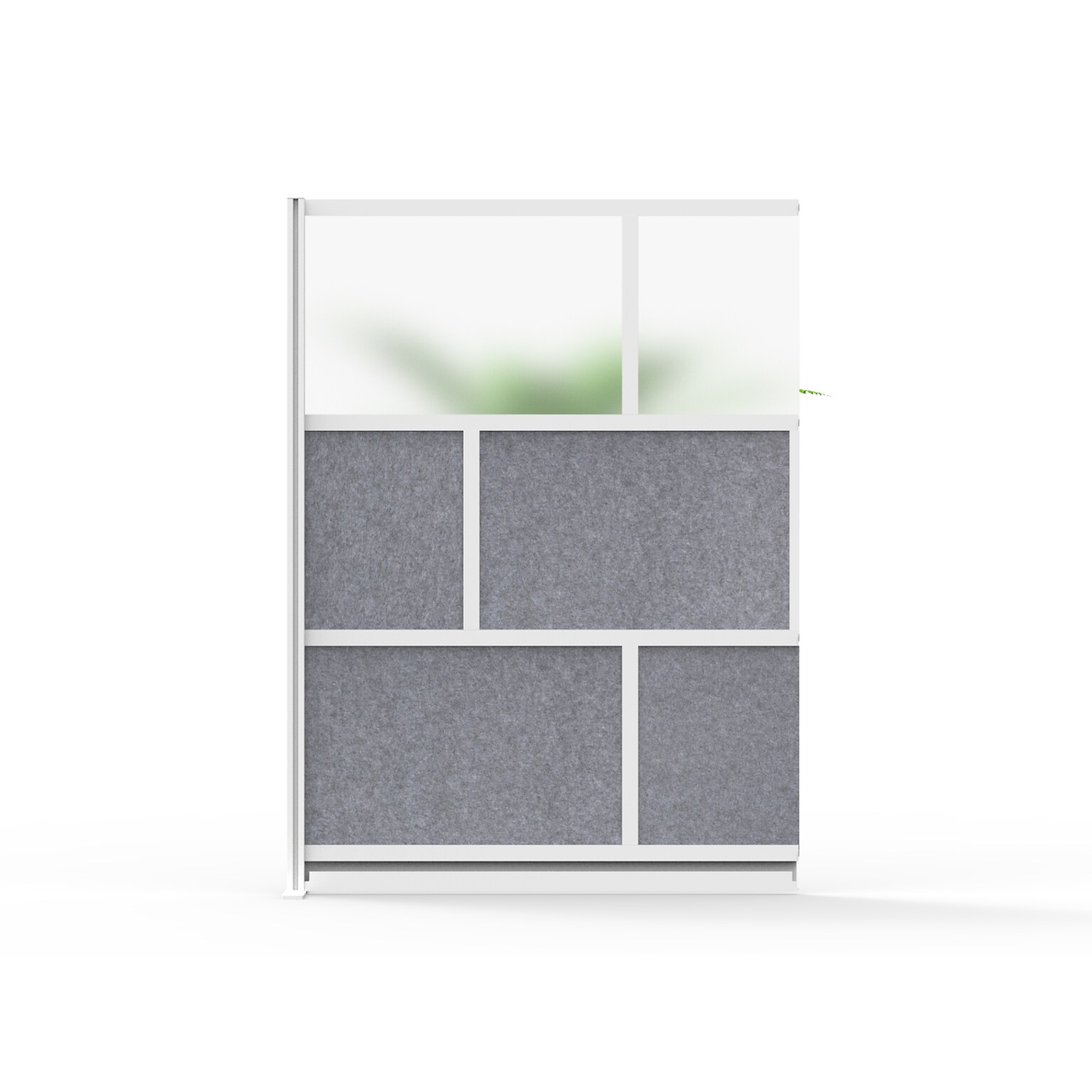 Luxor Modular Room Divider Add-On Wall, 70H x 53W, Gray/Frosted PET/Acrylic (MW-5370-XFCG)