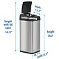 iTouchless Stainless Steel Sensor Trash Can with Wide Lid Opening and AbsorbX Odor Control System, 13 Gal., Silver (IT13MX)