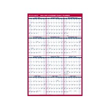 2024-2025 AT-A-GLANCE 48 x 32 Academic Yearly Wet-Erase Wall Calendar, Reversible, White/Red (PM36