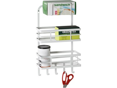 Honey-Can-Do Metal Over-Cabinet Door Organizer with Hooks, White (KCH-09426)