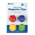 Learning Resources Super Strong Magnetic Clips  1.5 in Diameter, Assorted, Pack of 4 (LER2692)