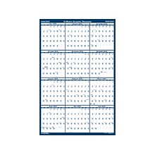 2024-2025 House of Doolittle 37 x 24 Academic Yearly Wet-Erase Wall Calendar, Reversible, White/Bl