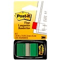 Post-it® Flags, 1 x 1.7, Green, 1200 Flags (680-3-24)