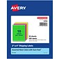 Avery Sure Feed Laser Shipping Labels, 2"x 4", Neon Assorted, 10 Labels/Sheet, 50 Sheets/Box (5956)