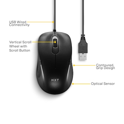 NXT Technologies™ Optical USB Mouse, Black (NX60905)