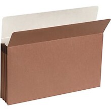 Quill Brand® Reinforced File Pocket, 3 1/2 Expansion, Letter Size, Brown, 25/Box (7Q1524)