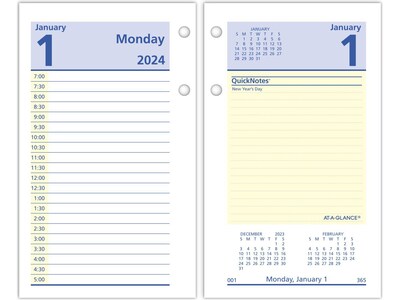 2024 AT-A-GLANCE QuickNotes 6 x 3.5 Daily Desk Calendar Refill, Multicolor (E517-50-24)