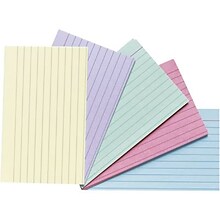 Oxford® Index Cards; 3x5, Ruled, Assorted Colors, 3000/Carton