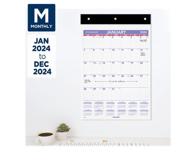 2024 AT-A-GLANCE 8" x 11" Monthly Wall Calendar (PM09RP-28-24)