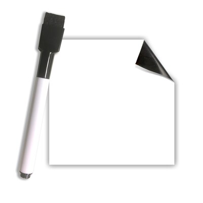 Flipside Products Dry Erase Stickables with Dry Erase Marker, White, 3" x 3", 12 Per Pack, 2 Packs (FLP93333)