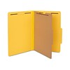 Quill Brand® 2/5-Cut Tab Pressboard Classification File Folders, 1-Partition, 4-Fasteners, Legal, Ye