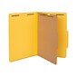 Quill Brand® 2/5-Cut Tab Pressboard Classification File Folders, 1-Partition, 4-Fasteners, Legal, Yellow, 15/Box (747038)