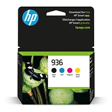 HP 936 Black/Cyan/Magenta/Yellow Standard Yield Ink Cartridges, 4/Pack (6C3Z5LN)