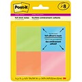 Post-it Full Adhesive Notes, 2 x 2, Energy Boost Collection, 25 Sheet/Pad, 8 Pads/Pack (F220-8SSAU