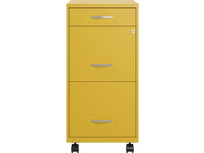 Space Solutions SOHO Organizer 3-Drawer Mobile Vertical File Cabinet, Letter Size, Lockable, Goldfin
