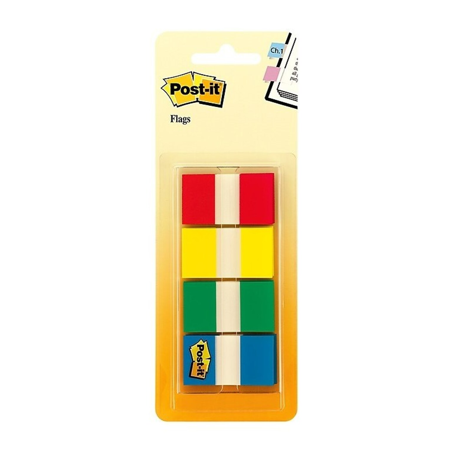 Post-it® Flags, .94 Wide, Assorted Colors, 160 Flags/Pack (680-RYGB2)