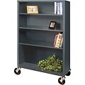 Sandusky Metal Mobile Bookcase in Charcoal; 58, 4-Shelves