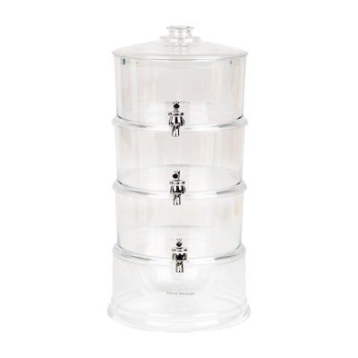 Mind Reader Foundation Collation 3-Tier Beverage Dispenser with Ice Bottom, Acrylic, Clear (3TBEVD-C