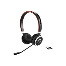 Jabra Evolve 65 SE MS Stereo Noise Canceling Bluetooth On Ear Mobile Headset, Black (6599-833-309)
