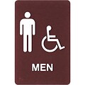 Premium Standard Message ADA Braille Signs; Men Handicap