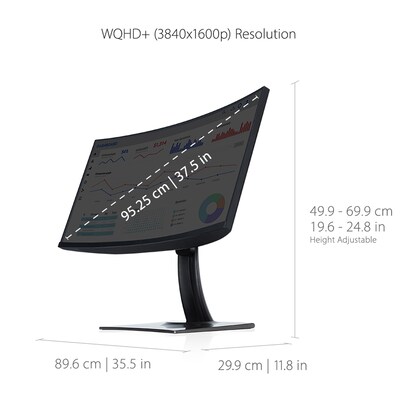 ViewSonic ColorPro 38" Curved 4K Ultra HD 60 Hz LED Gaming Monitor, Black (VP3881A)